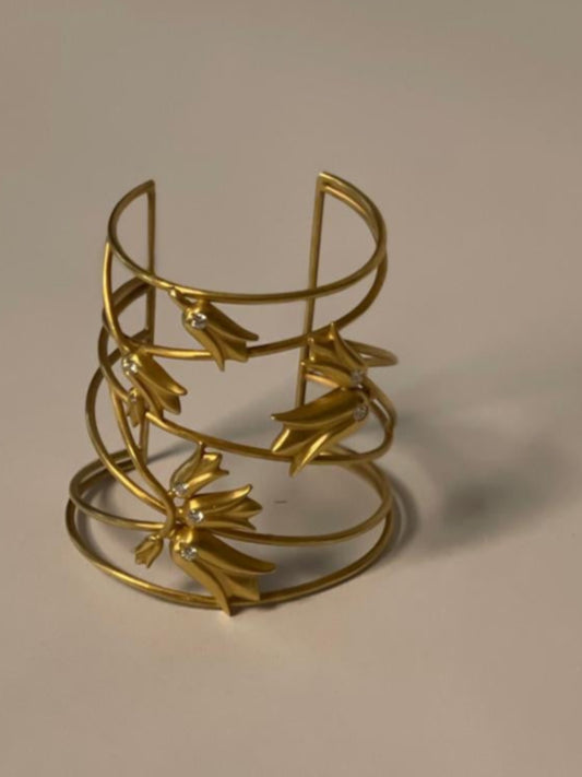 Gold Lotus Cuff
